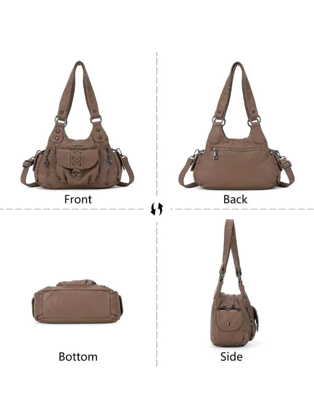 Chic Y2K Small Vegan Leather Hobo Purse - Multi-Pocket Crossbody Tote Bag
